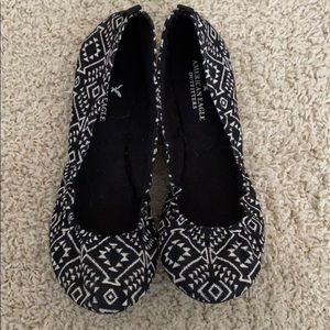 American Eagle ballet flats tribal pattern